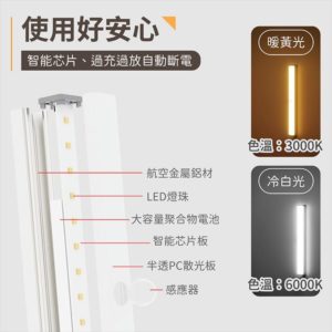 DHE0000002 磁吸長條式感應燈LED感應燈衣櫃燈走廊燈床頭燈小夜燈 人體感應燈 4 300x300