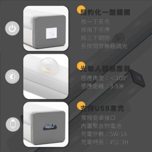DHE0000002 磁吸長條式感應燈LED感應燈衣櫃燈走廊燈床頭燈小夜燈 人體感應燈 6 300x300