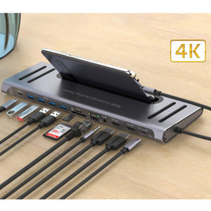 十二合一TYPE-C 3.0HUB分插器 雙HDMI 4K 外接PD3.0供電帶散熱 DMA0000006 十二合一TYPE C 3.0HUB分插器 雙HDMI 4K 外接PD3.0供電帶散熱 300x300