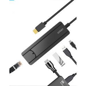 DMA0000009 USB C TO HDMI USB3.0 2口HUB拓展塢 Type C轉RJ45千兆網卡4K高清 6 300x300
