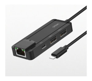 Lightning轉RJ45+USB2.0 2口HUB+PD充電網口適用於蘋果手機平板 DMA0000026 Lighting轉RJ45 USB2.0 2口HUB PD充電百兆網口適用於蘋果手機 11 300x266