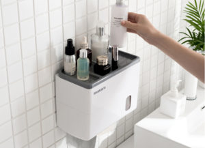 HTO0000006 日本Imakara廁所免孔防水旋轉紙巾收納盒 010 300x217