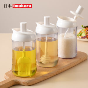 Imakara羹蓋合一新調味樽勺蓋二合一調味瓶調料樽刷油樽 HKI00000044 羹蓋合一新調味樽勺蓋二合一調味瓶調味罐廚房調料樽防潮罐調味罐密封調味罐蜂蜜樽調料樽刷油樽盐糖油蜜糖酱油豉油蚝油 1 300x300