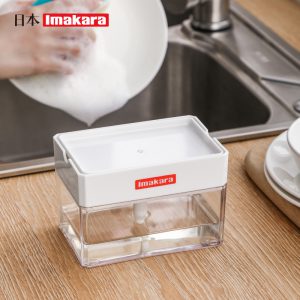 HKI00000050 洗潔精按壓盒按壓式洗潔精收納盒洗碗刷鍋神器按壓出液盒海綿擦組合廚房洗潔精自動加液清潔工具 4 300x300