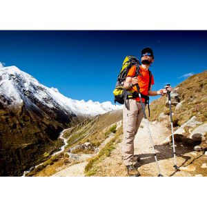 SCH0000001 意大利遠足行山防滑四節避震直柄T柄超輕鋁合金登山杖緩減沖擊 拐杖顏色隨機 296 300x300