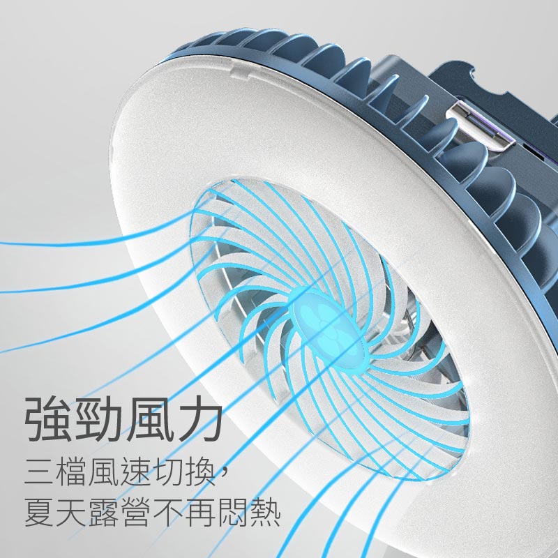 戶外便攜式多功能露營燈連風扇