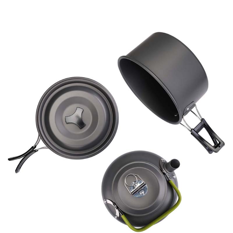 戶外露營爐頭鍋加茶壺杯套裝