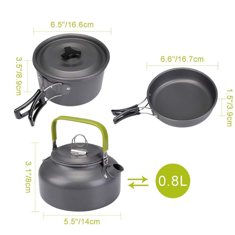 戶外露營爐頭鍋加茶壺杯套裝