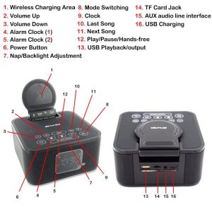 DBT0000017 Y332 AWEI多功能無線揚聲器帶有8000mAh無線移動電源和時鐘 2 300x300