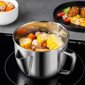 BHB0000038 304不銹鋼隔油壺分離濾油連蓋 廚房家用 隔油器油水分離器 6 300x300