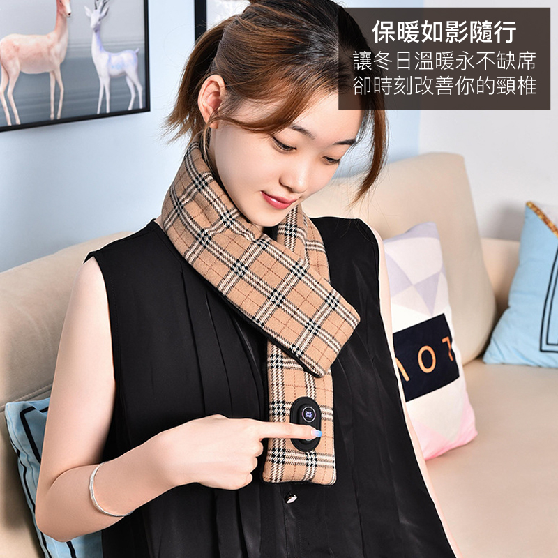防寒保暖護頸發熱圍巾-USB充電