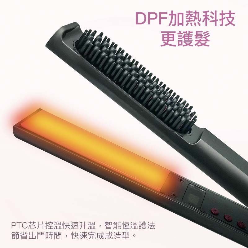 迷你負離子直發/捲髮梳+電熱直髮夾