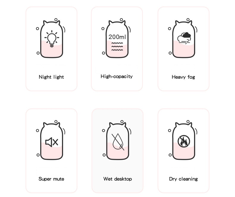 貓貓耳300ML USB彩色放濕器 7