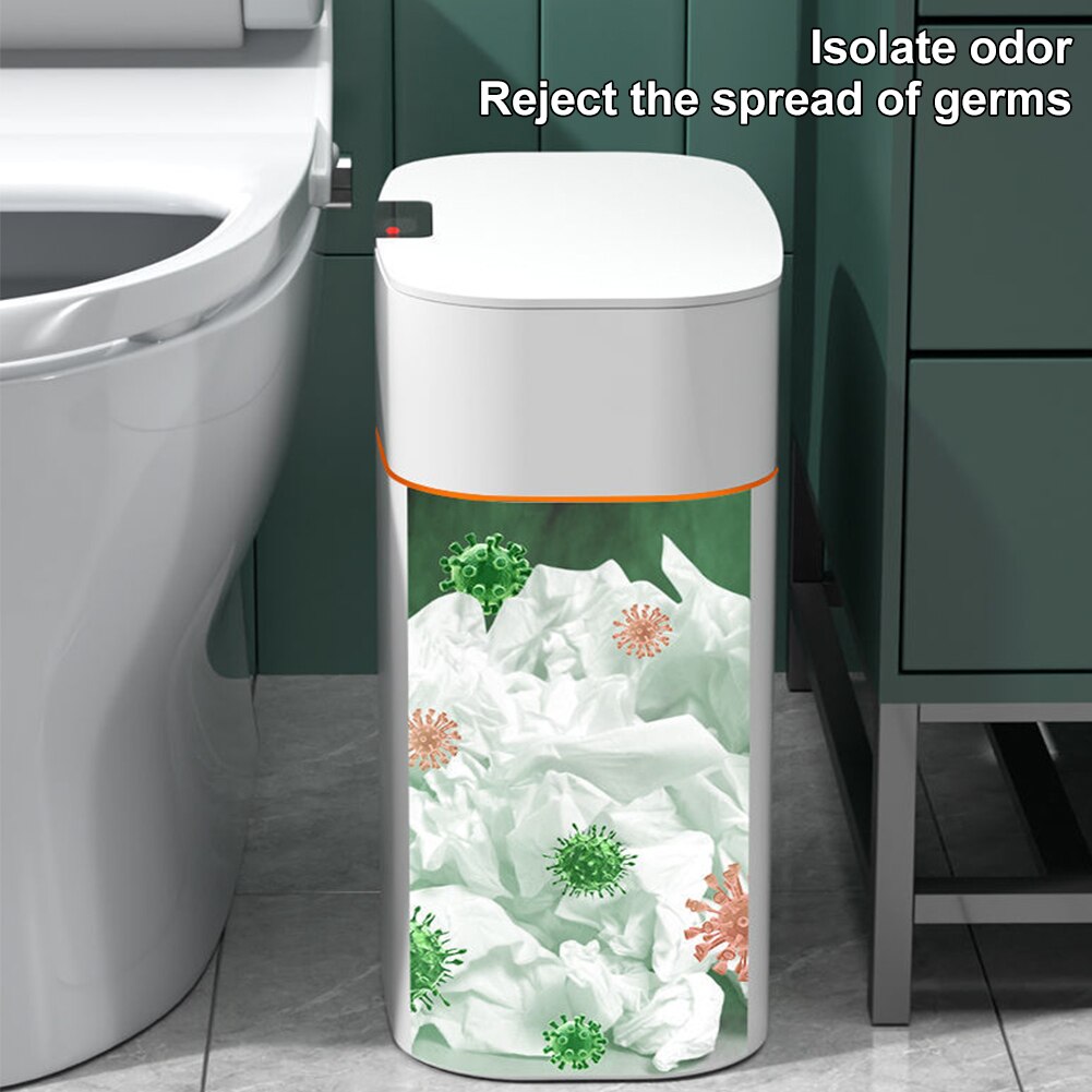 1316L 智能感應垃圾桶廚房浴室廁所垃圾桶最佳自動感應防水可充電帶蓋垃圾桶 4