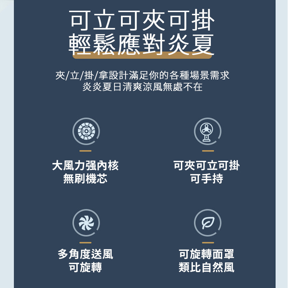 夜燈風扇掛牆夾都得USB充電 15