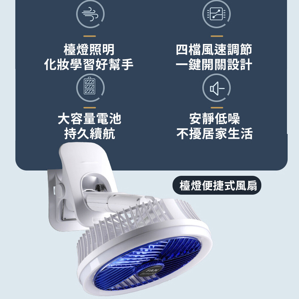 夜燈風扇掛牆夾都得USB充電 5