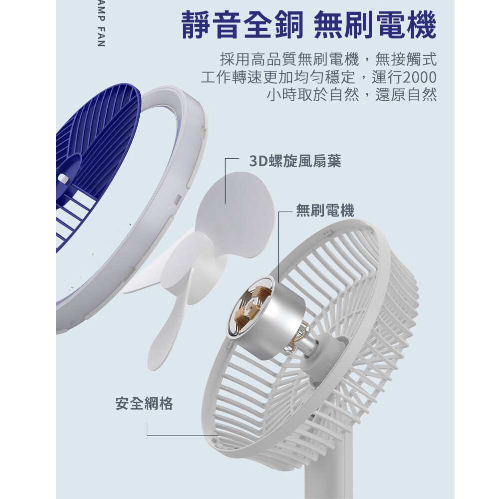 夜燈風扇掛牆夾都得USB充電 6