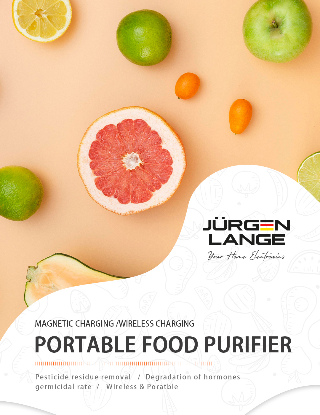 JÜRGEN LANGE蔬果食品清洗機-USB充電 蔬果食品清洗機