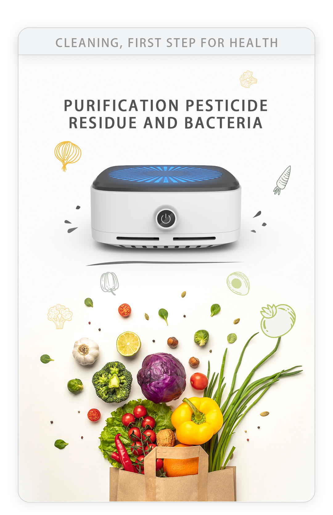 JÜRGEN LANGE蔬果食品清洗機-USB充電 蔬果食品清洗機