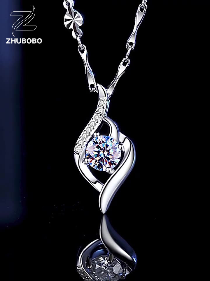 Zhubobo S925純銀丘比特之箭60分莫桑鑽頸鍊 主图 01 19
