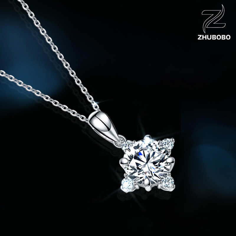 Zhubobo S925純銀八芒星1卡莫桑鑽頸鍊 主图 04 24