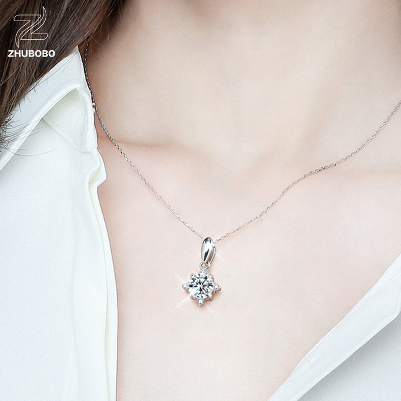 Zhubobo S925純銀八芒星1卡莫桑鑽頸鍊 主图 05 18