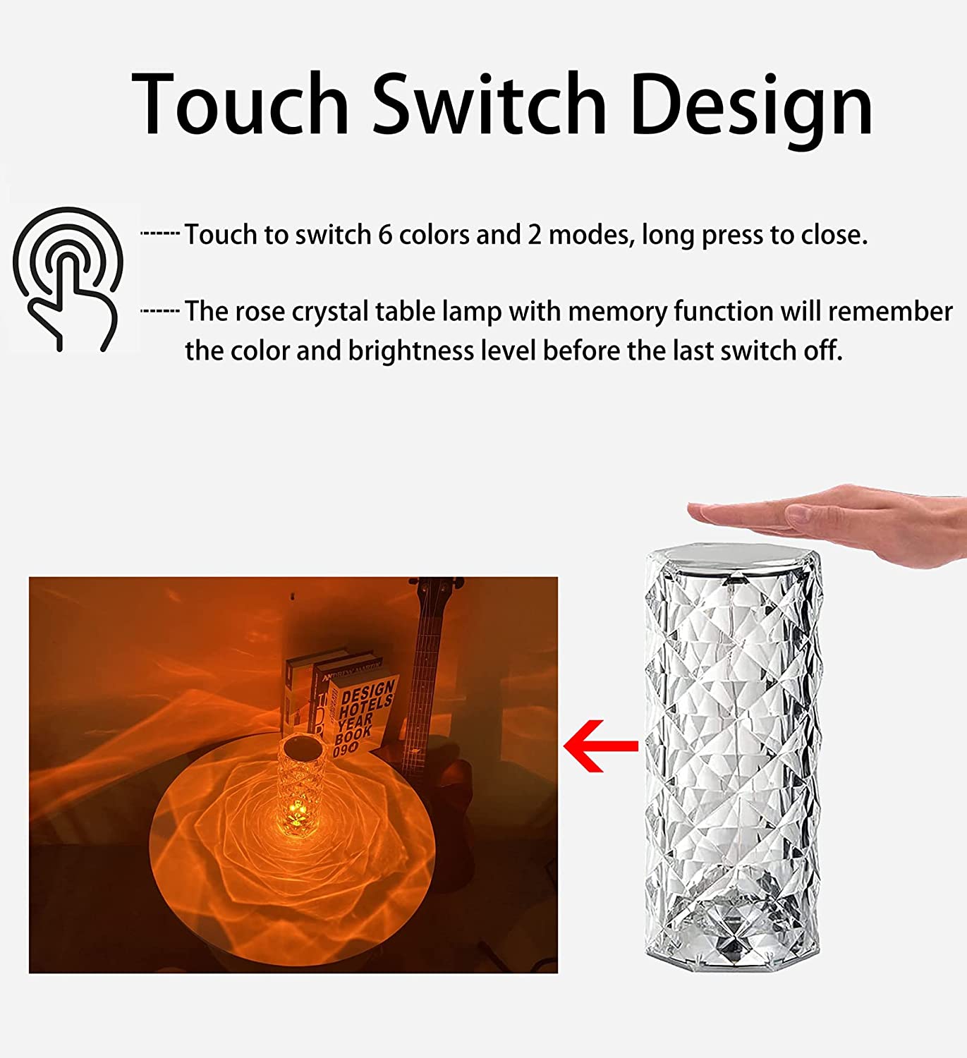 玫瑰水晶鑽石枱燈 3