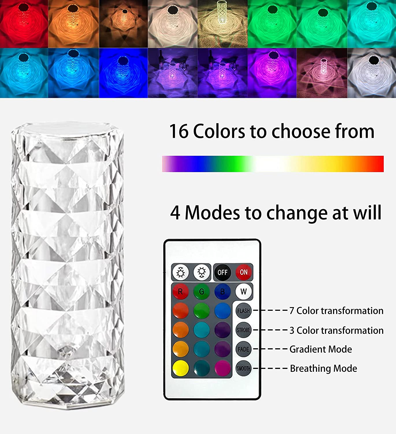 玫瑰水晶鑽石枱燈 5