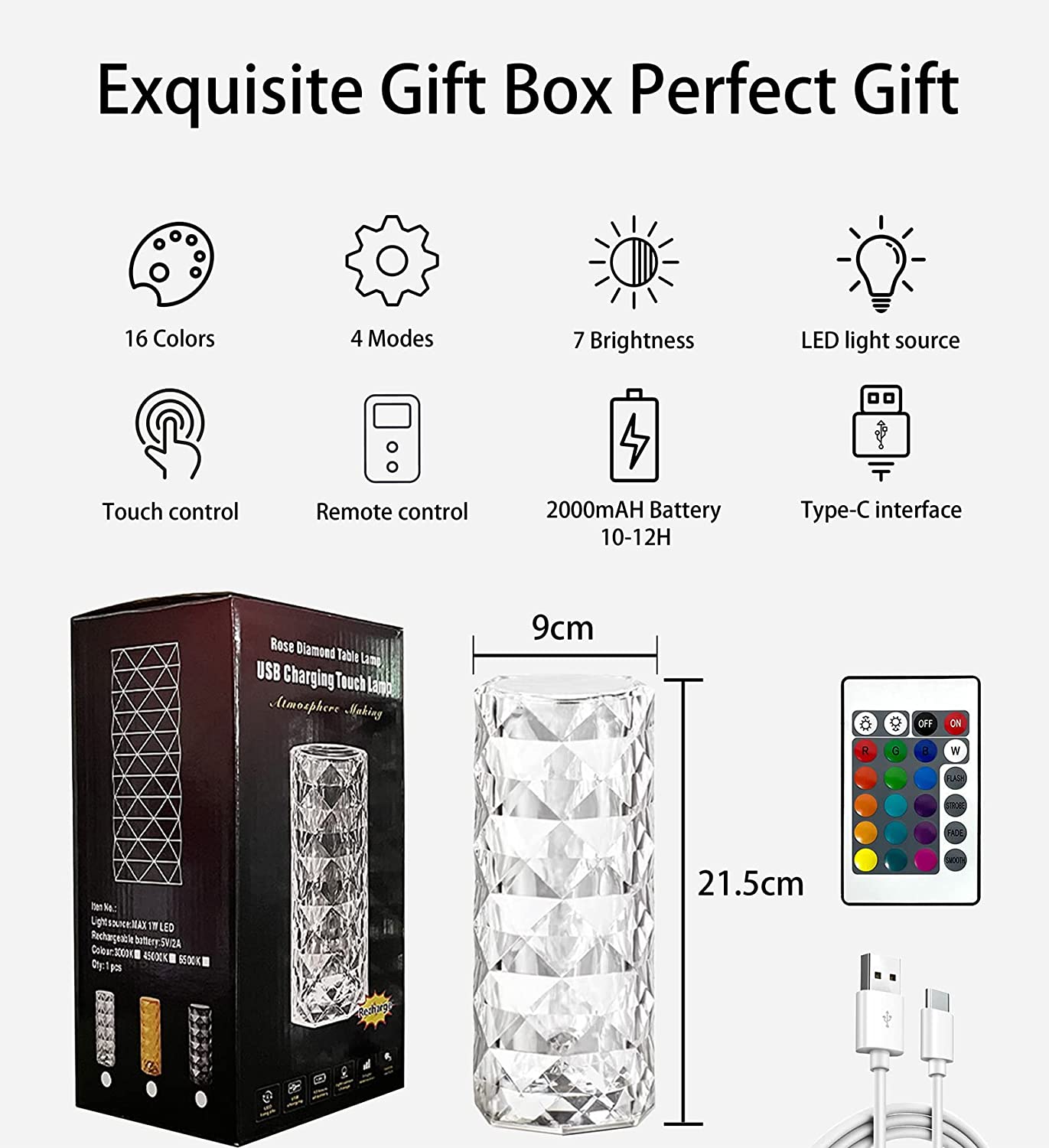 玫瑰水晶鑽石枱燈 6