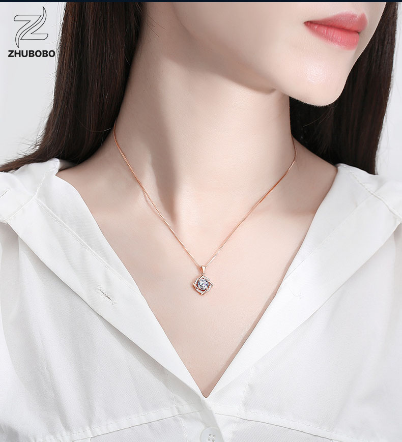 Zhubobo S925純銀風車1卡莫桑鑽頸鍊 详情 10 10