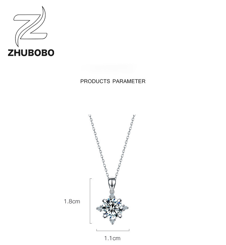 Zhubobo S925純銀八芒星1卡莫桑鑽頸鍊 详情 12 4