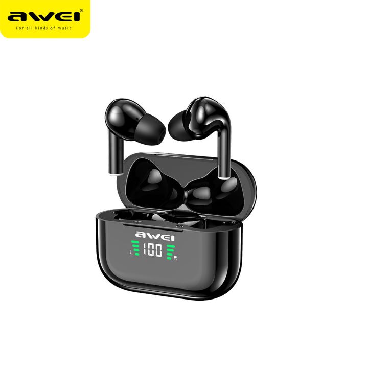 12-12 AWEI T29P 雙耳真無線藍芽耳機連電量顯示屏 藍芽5.0 防汗設計 - Image 2