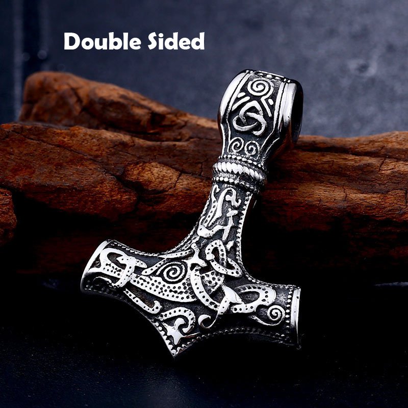 77779f75e4789fe9eb6a73ea14be2616 MENDEL 20Mens 20Stainless 20Steel 20Norse 20Viking 20Thors 20Hammer 20Mjolnir 20Pendant 20Nec