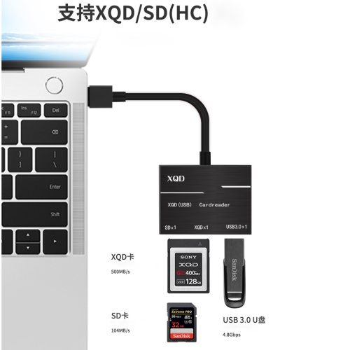 XQD/SD卡高速讀卡器 USB3.0HUB 相容USB3.0/2.0