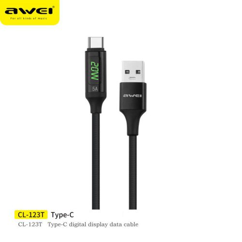 Awei LED充電速度 Type-C/IPHONE 22.5W PD 超級快充數據線