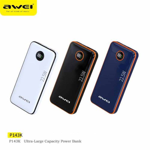 AWEI p143k 10000MAH雙輸出電量顯示移動電源