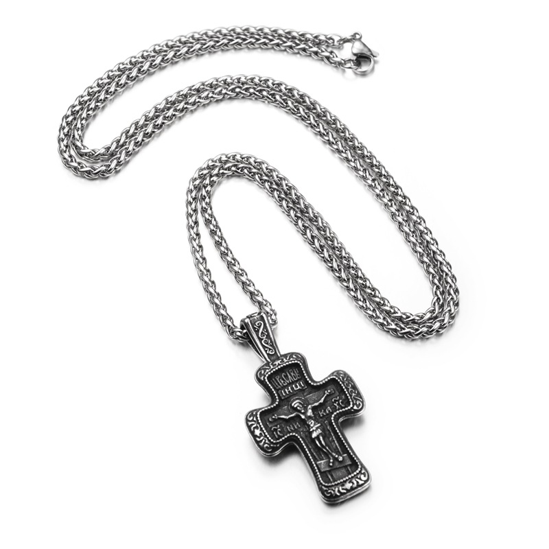 潮流鈦鋼男仕飾物 俄羅斯東正教十字架吊墜頸錬 主图 03 99