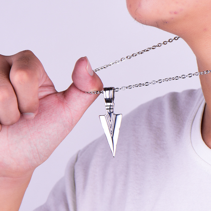 潮流鈦鋼男仕飾物 北歐維京瓦爾克努特箭頭吊墜頸錬 主图 05 168