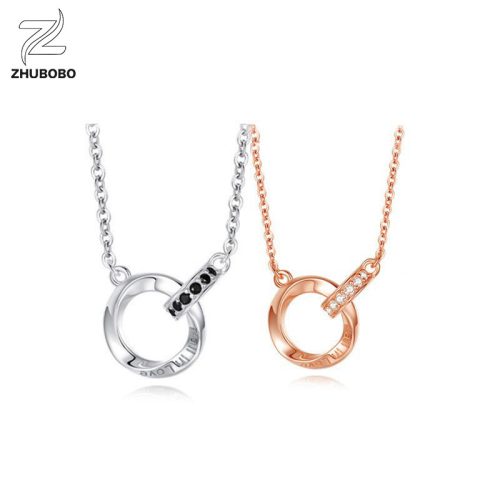 Zhubobo S925純銀莫比烏斯環情侶頸鍊