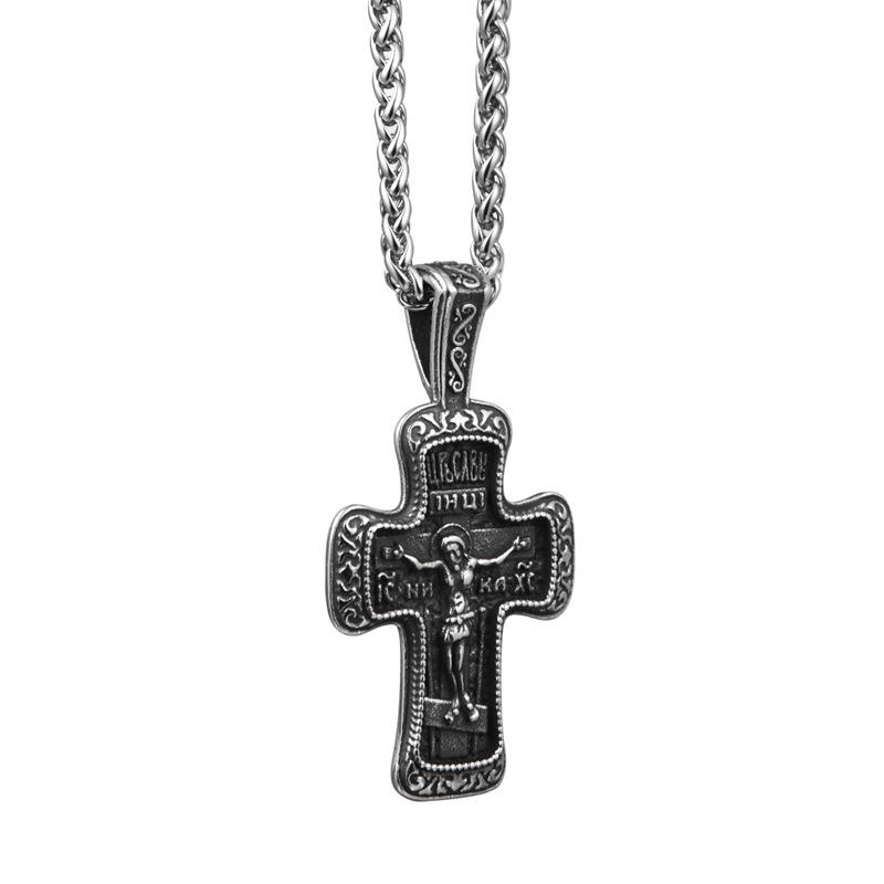 潮流鈦鋼男仕飾物 俄羅斯東正教十字架吊墜頸錬 主图 05 89