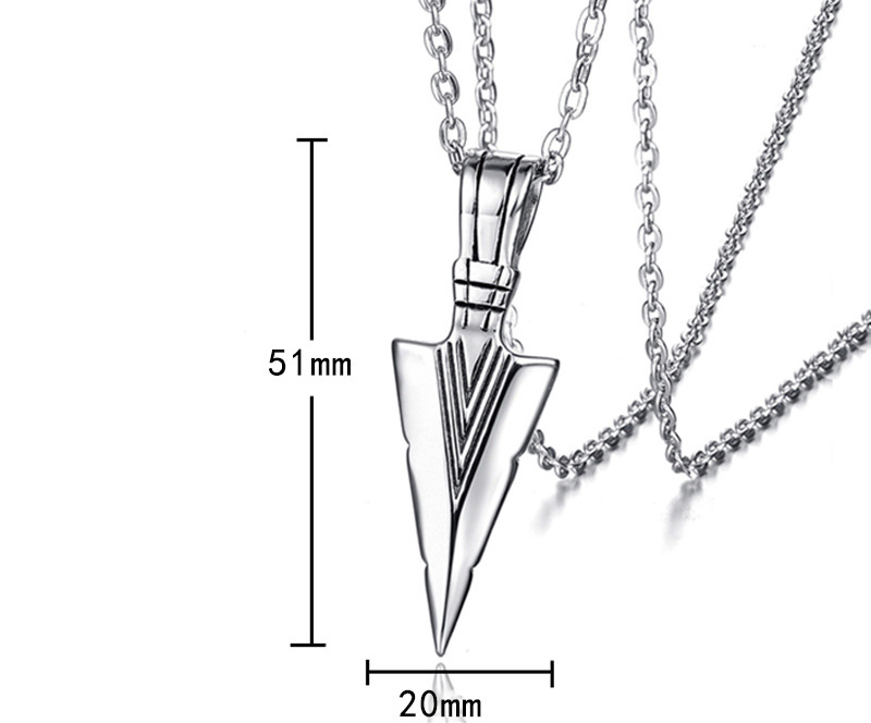 潮流鈦鋼男仕飾物 北歐維京瓦爾克努特箭頭吊墜頸錬 主图 06 131