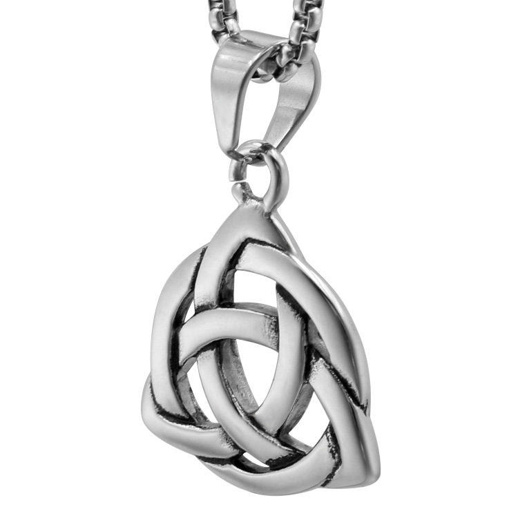 潮流鈦鋼飾物 愛爾蘭凱爾特三角肌三位一體結吊墜頸錬 主图 06 59