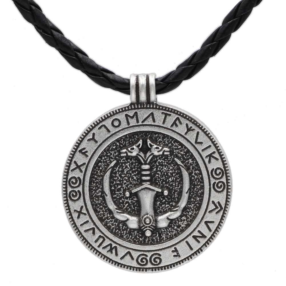 潮流鈦鋼男仕飾物 雙面維京船符文吊墜頸錬 主图 06 65