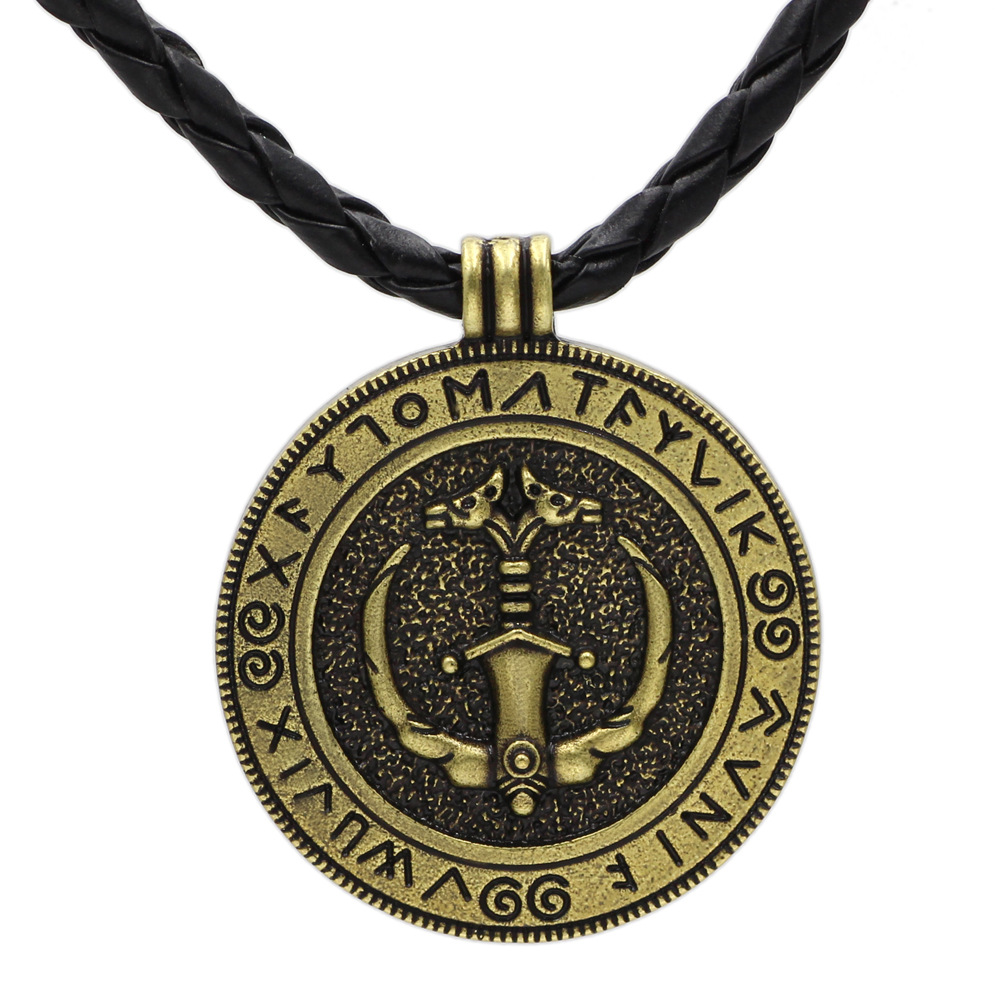 潮流鈦鋼男仕飾物 雙面維京船符文吊墜頸錬 主图 07 40