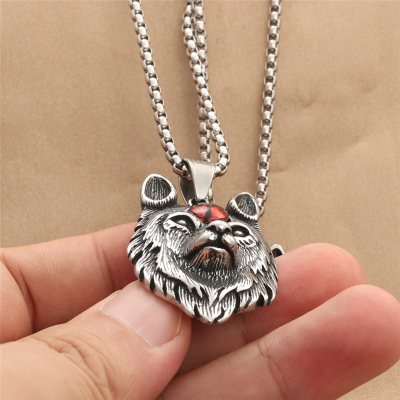 潮流鈦鋼男仕飾物 邪惡之眼狼頭吊墜頸錬 详情 03 54