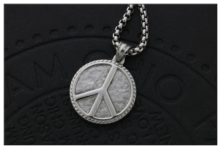 潮流鈦鋼飾物 時尚和平標誌符號吊墜頸錬 详情 05 78