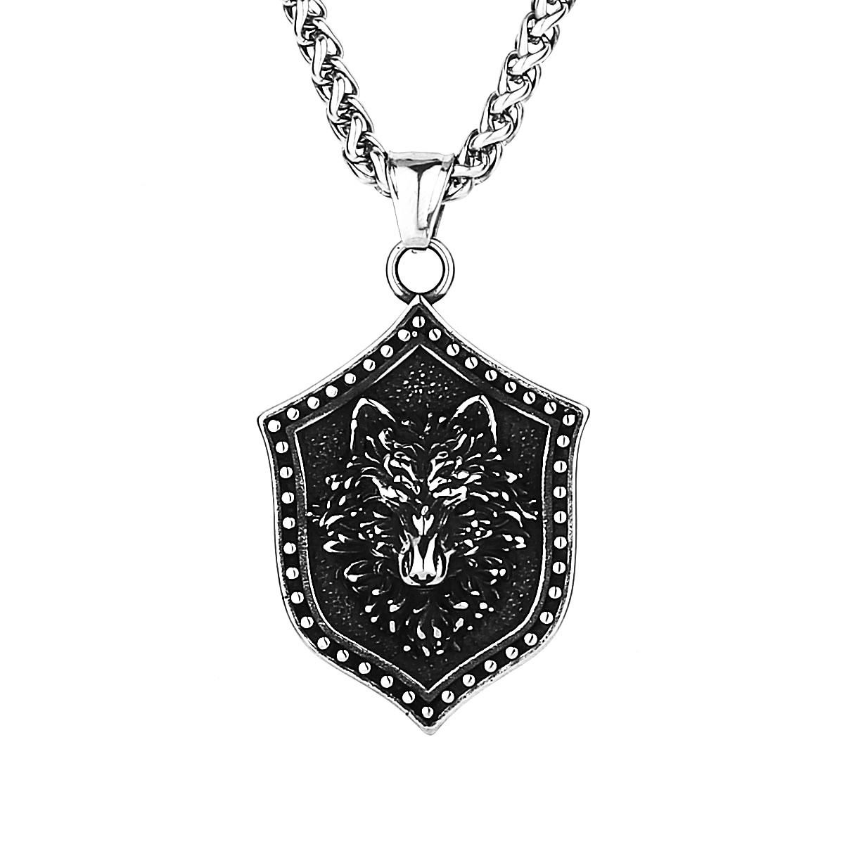 潮流鈦鋼男仕飾物 維京芬里爾狼頭吊墜頸錬 详情 07 32
