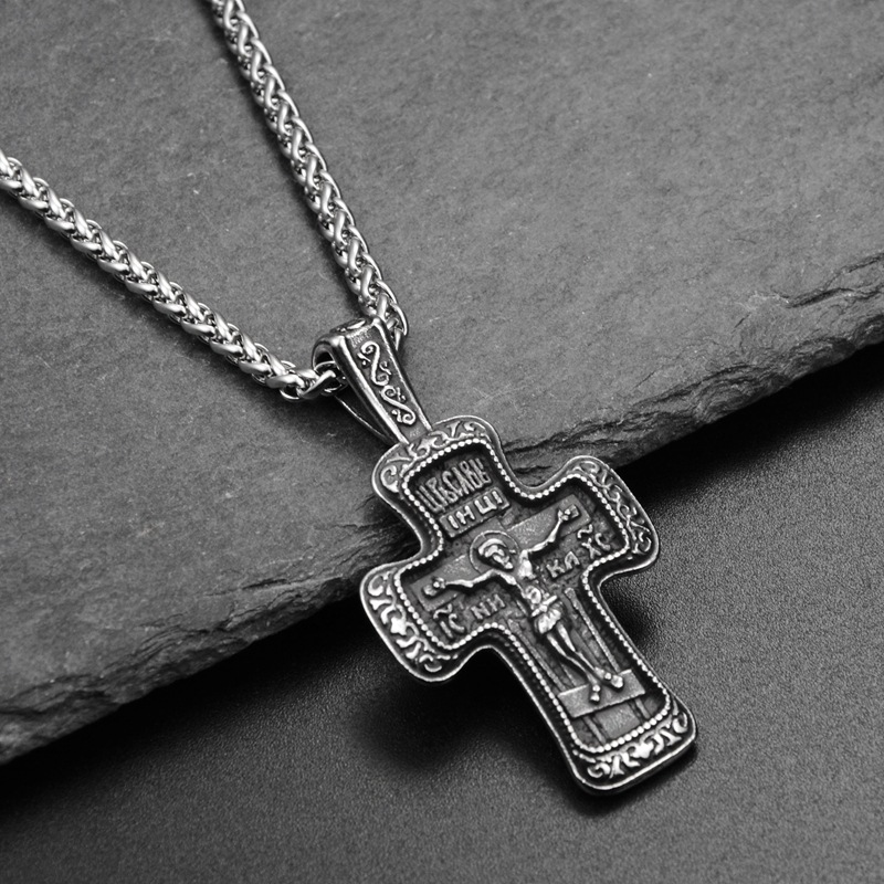 潮流鈦鋼男仕飾物 俄羅斯東正教十字架吊墜頸錬 详情 07 42