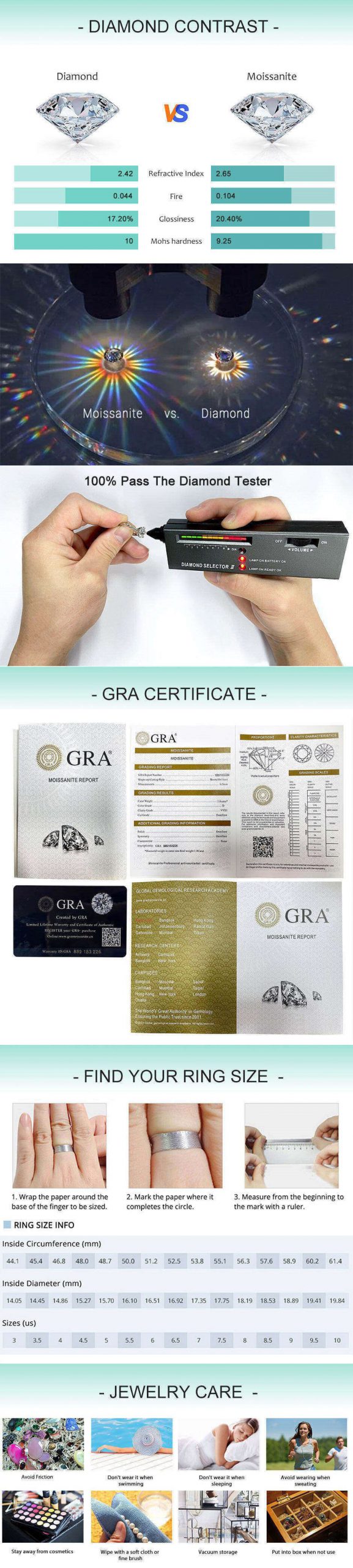 Zhubobo 2卡 莫桑鑽單石女士訂婚戒指 鍍18K玫瑰金 925純銀婚戒 详情 09 2 Scaled