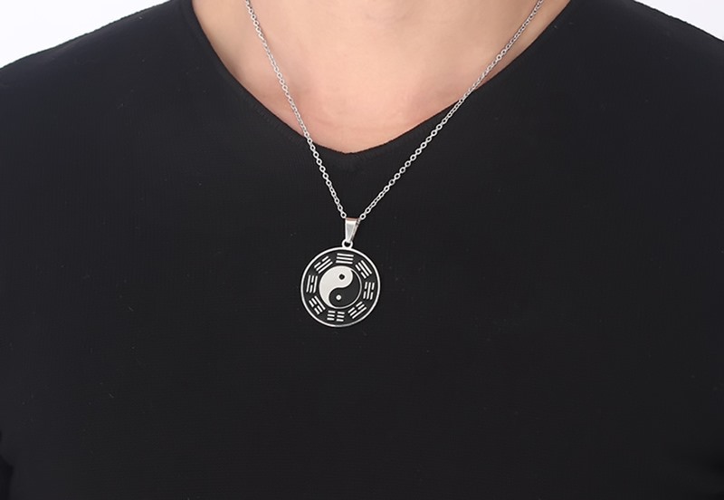 潮流鈦鋼男仕飾物 陰陽八卦護身符吊墜頸錬 详情 09 51